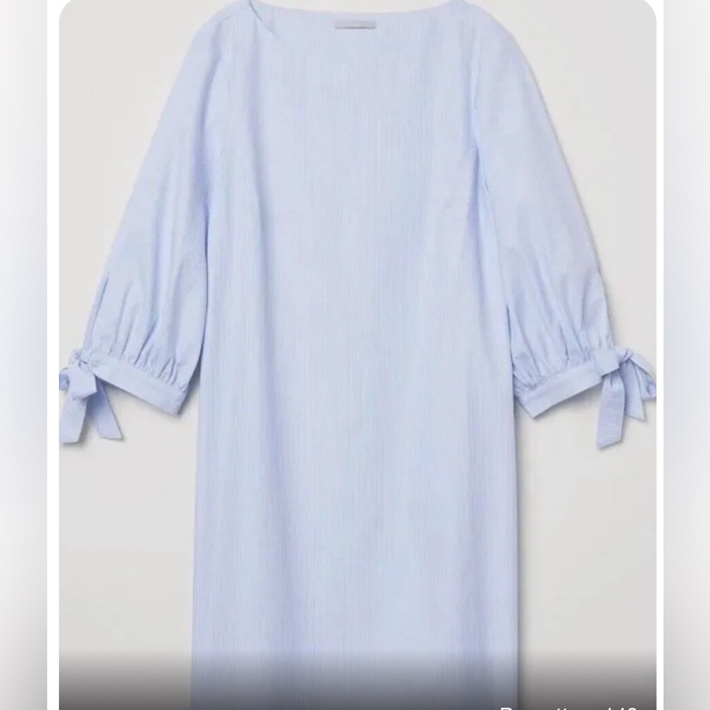 Blue white pin stripe h and m dress